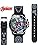 Marvel Avengers Adventure Analog Quartz Kids' Watch with Flashing LED Lights - Superhero Icons Band, Japanese Movement, Black