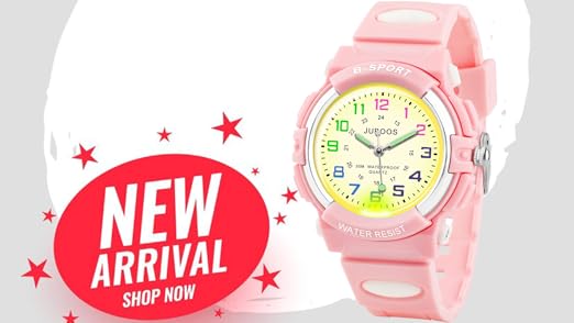 Juboos Kids Watch Analog with 7 Colorful Night Lights Boys Girls Waterproof Soft Strap Kids Time Teaching Quartz Wristwatch for Ages 5-18