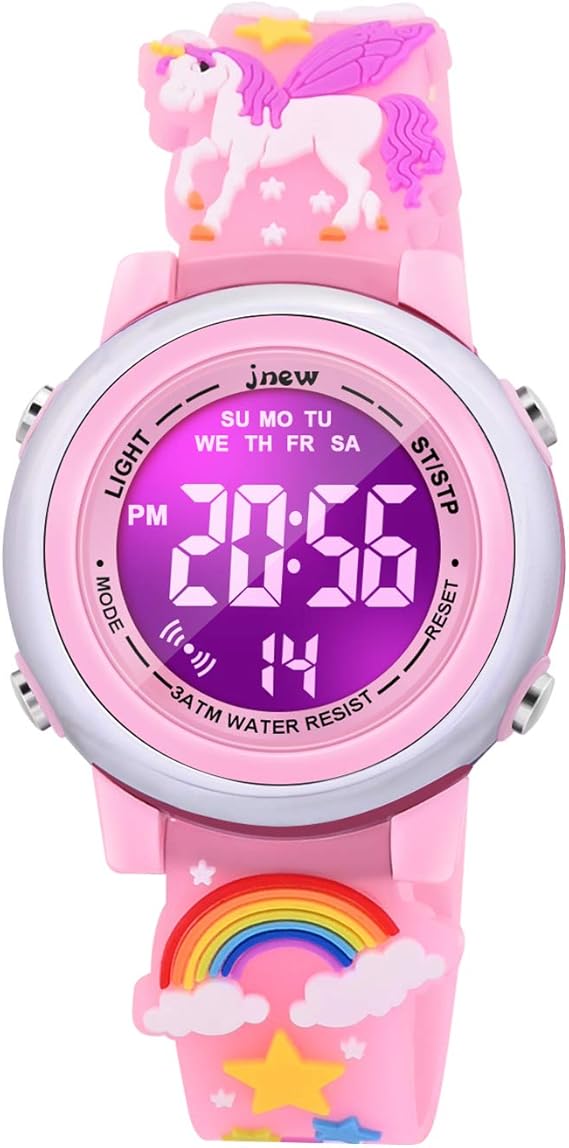 3D Cartoon Waterproof Watches for Girls with Alarm - Best Toys Gifts for Girls Age 3-12