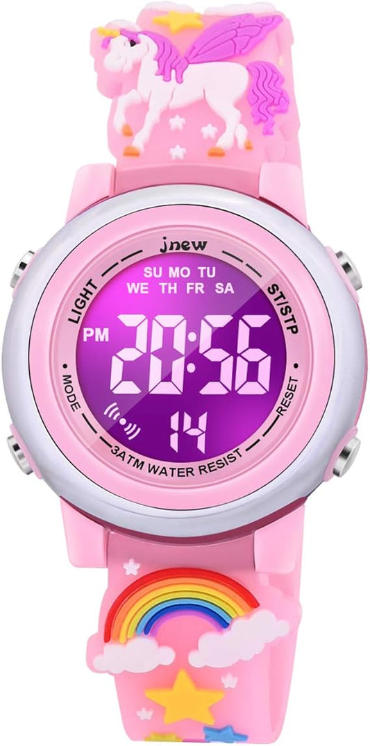 3D Cartoon Waterproof Watches for Girls with Alarm - Best Toys Gifts for Girls Age 3-12