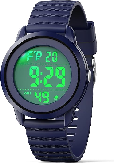 CKV Kids Watch Digital for 7-18 Boys Girls, 30M Water Resistant 1.5'' Sports Wristwatch for Kids with Backlight, Countdown, Stopwatch, Alarm