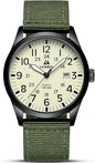 LN LENQIN Mens Watches Unisex Military Sport Nylon Strap Stylish Luminous Fashion Analog Quartz Watch for Men Waterproof Army Tactical Casual Wristwatch